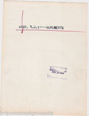 WWII MARINES WAR MEMORIAL WASHINGTON DC MONUMENTS VINTAGE NEWS PRESS PHOTO 1954 - K-townConsignments
