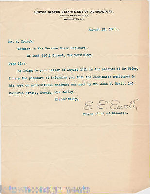 US DEPARTMENT OF AGRICULTURE SIGNED CHEMISTS SUGAR TRADE ANTIQUE 1890s LETTER - K-townConsignments