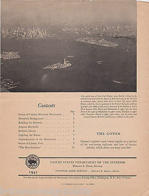 STATUE OF LIBERTY NEW YORK VINTAGE 1940s NATIONAL PARK SOUVENIR TRAVEL BOOKLET - K-townConsignments