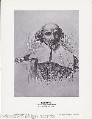 John Knox Church Reformer Vintage Portrait Gallery Artistic Poster Print - K-townConsignments