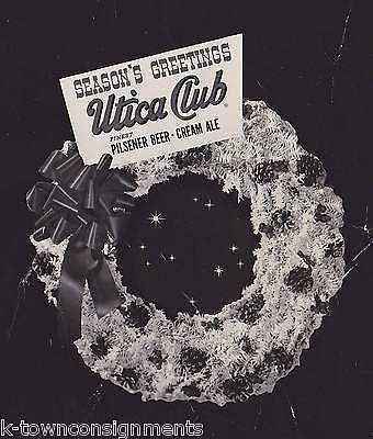 GRIESEDIECK BROS. & UTICA CLUB BEER VINTAGE CHRISTMAS SEASONS GREETINGS AD PHOTO - K-townConsignments