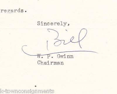 UNITED AIRCRAFT CORP W. P. GWINN AUTOGRAPH SIGNED STATIONERY LETTER-HEAD 1970 - K-townConsignments