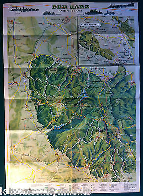 TYSKLAND GERMANY VINTAGE GRAPHIC ADVERTISING TRAVEL MAP - K-townConsignments