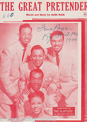 THE PLATTERS THE GREAT PRETENDER VINTAGE MERCURY RECORDS SHEET MUSIC & LYRICS - K-townConsignments
