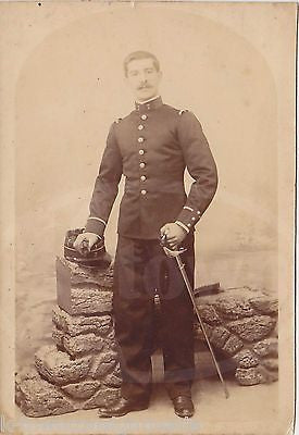 FRENCH 7th INFANTRY OFFICER IN UNIFORM WITH SWORD ANTIQUE MILITARY PHOTOGRAPH - K-townConsignments