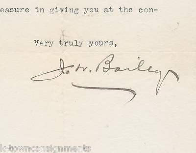 J.W. BAILEY US SENATOR 1900s AUTOGRAPH SIGNED SENATE STATIONERY LETTER - K-townConsignments