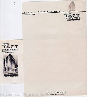 HOTEL TAFT 7th AVENUE NEW YORK CITY VINTAGE GRAPHIC ADVERTISING LETTERHEAD COVER - K-townConsignments