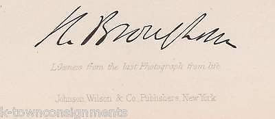 HENRY BROUGHAM BRITISH POLITICIAN ANTIQUE FACSIMILE AUTOGRAPH ENGRAVING PRINT - K-townConsignments