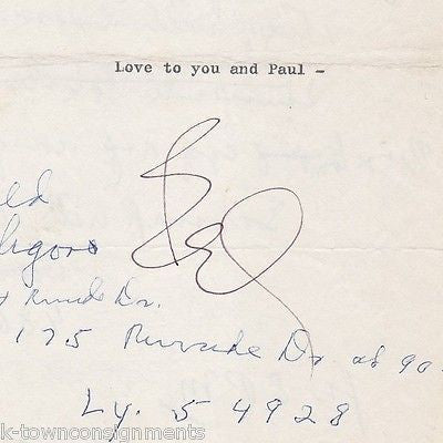 BEL KAUFMAN UP THE DOWN STAIRCASE AUTHOR AUTOGRAPH SIGNED FEARS OF DEATH LETTER - K-townConsignments