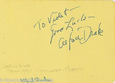 ALFRED DRAKE SINGER STAGE & MOVIE ACTOR VINTAGE AUTOGRAPH SIGNATURE - K-townConsignments