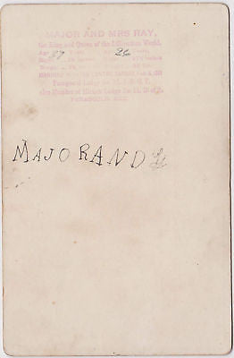 DWARF HUSBAND WIFE TOP HAT DRESS ANTIQUE CABINET PHOTO - K-townConsignments