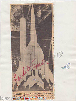 RUSSIAN SPACE PROGRAM STRATOPLANE MOON ROCKET VINTAGE 1960s NEWS PRESS PHOTO - K-townConsignments