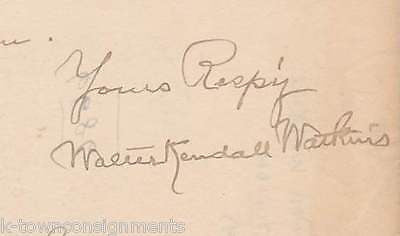WALTER KENDALL WATKINS COLONIAL WARS SOCIETY BOSTON AUTOGRAPH SIGNED LETTER 1919 - K-townConsignments