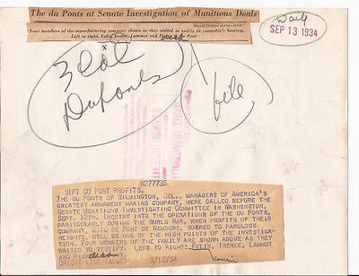 PIERRE DU PONT PRESS PHOTO DU PONT FAMILY SENATE 1934 - K-townConsignments