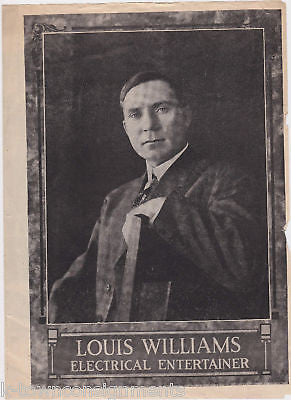 LOUIS WILLIAMS ELECTRICAL STAGE ENTERTAINER AD POSTER - K-townConsignments