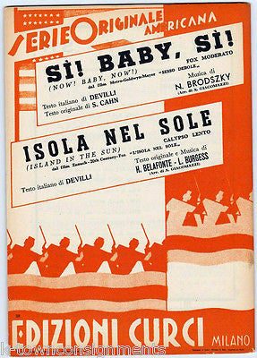 ISLAND IN THE SUN HARRY BELEFONTE VINTAGE 1950s ITALIAN MOVIE SHEET MUSIC BOOK - K-townConsignments