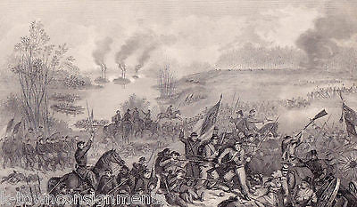 CIVIL WAR BATTLE FORT DONELSON TN UNION VICTORY SCENE ANTIQUE ENGRAVING PRINT - K-townConsignments