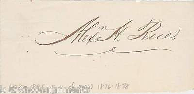 ALEX RICE MASSACHUSETTS GOVERNOR VINTAGE AUTOGRAPH SIGNATURE - K-townConsignments