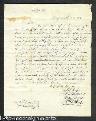 GIDEON WELLES HARTFORD COMMITTEE AUTOGRAPH SIGNED ANTI-WHIG CAMPAIGN LETTER 1844 - K-townConsignments