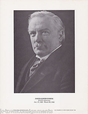 David Lloyd George British Statesman Vintage Portrait Gallery Poster Photo Print - K-townConsignments
