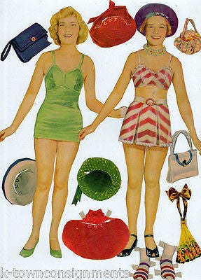 YOUNG LADIES VINTAGE PAPER DOLLS DRESSES & ACCESSORIES CUT-OUTS LOT - K-townConsignments