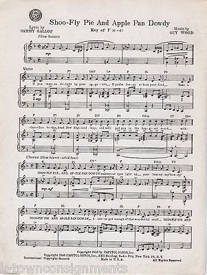 SHOO-FLY PIE & APPLE PAN DOWDY GUY LOMBARDO DINAH SHORE CAPITOL SHEET MUSIC 1946 - K-townConsignments