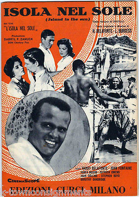 ISLAND IN THE SUN HARRY BELEFONTE VINTAGE 1950s ITALIAN MOVIE SHEET MUSIC BOOK - K-townConsignments