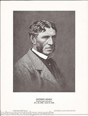 Matthew Arnold English Poet Critic Vintage Portrait Gallery Poster Sketch Print - K-townConsignments