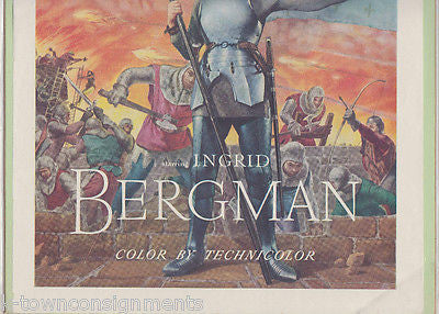 INGRID BERGMAN JOAN OF ARC VINTAGE 1940s GRAPHIC ART MOVIE POSTER - K-townConsignments