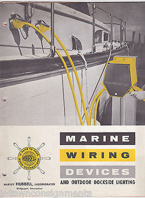 HUBBELL MARINE WIRING DEVICES DOCKSIDE LIGHTING VINTAGE GRAPHIC SALES AD CATALOG - K-townConsignments