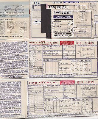 UNITED AIRLINES VINTAGE GRAPHIC ADVERTISING AVIATION AIRPLANE TICKET BOOKS 1 - K-townConsignments