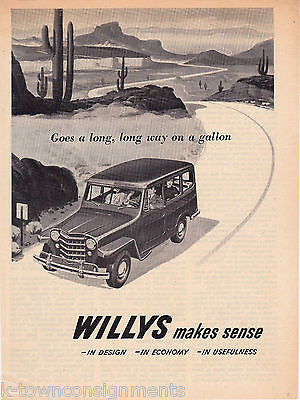 WILLY'S MAKES SENSE VINTAGE GRAPHIC AUTOMOBILE ADVERTISEMENT PAGE - K-townConsignments