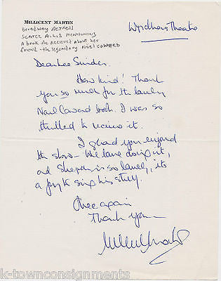 MILLICENT MARTIN BROADWAY MOVIE ACTRESS AUTOGRAPH SIGNED STATIONERY LETTER - K-townConsignments