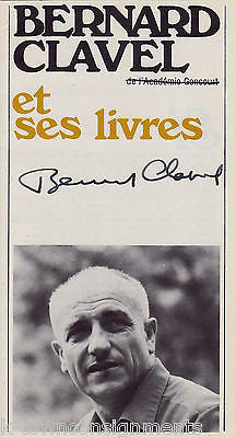 BERNARD CLAVEL FRENCH HUMANIST 'NIGHT WORKER' AUTHOR AUTOGRAPH SIGNED BROCHURE - K-townConsignments