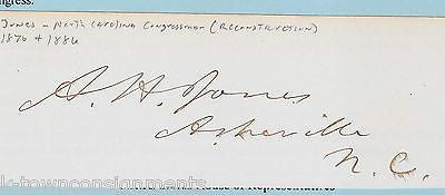 ALEXANDER JONES NORTH CAROLINA CONGRESS CIVIL WAR POW AUTOGRAPH SIGNATURE - K-townConsignments