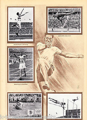 EARL MEADOWS USA GERMAN TRACK & FIELD OLYMPICS 1936 PHOTO CARDS POSTER PRINT - K-townConsignments