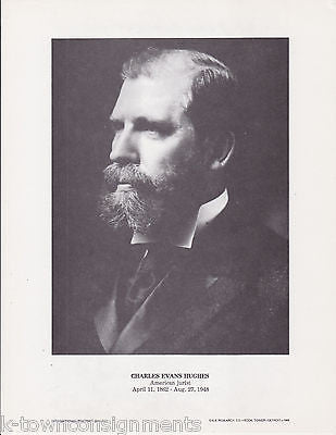 Charles Evans Hughes American Jurist Vintage Portrait Gallery Poster Photo Print - K-townConsignments