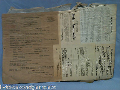 POLICE DEPARTMENTS AUTOMOBILE THEFT VINTAGE 1920s STOLEN CAR LETTERS & MEMOS - K-townConsignments