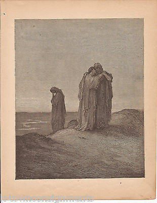Naomi and Her Daughters In Law 1870 Antique Bible Engraving Print Ruth I - K-townConsignments