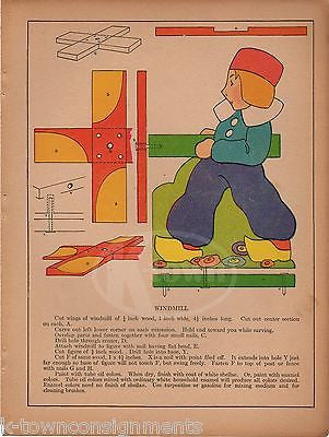 HOLLAND DUTCH BOY YARD WINDMILL SPINNER ANTIQUE GRAPHIC ART CRAFTS POSTER PRINT - K-townConsignments