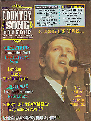 COUNTRY SONG ROUNDUP VINTAGE 1970s MUSIC MAGAZINE W/ CHET ATKINS JERRY LEE LWEIS - K-townConsignments