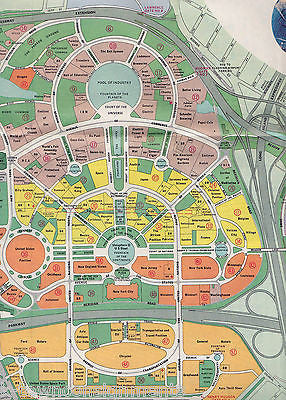 NEW YORK WORLD'S FAIR MANHATTAN VINTAGE GRAPHIC SOUVENIR TRAVEL MAP BROCHURE - K-townConsignments