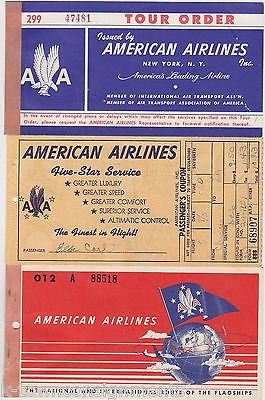 AMERICAN AIRLINES VINTAGE AVIATION ADVERTISING AIRPLANE TICKET BOOKS LOT 1 - K-townConsignments