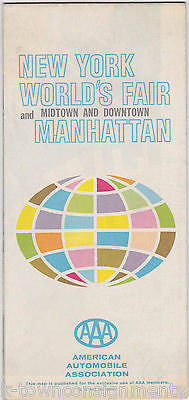 NEW YORK WORLD'S FAIR MANHATTAN VINTAGE GRAPHIC SOUVENIR TRAVEL MAP BROCHURE - K-townConsignments