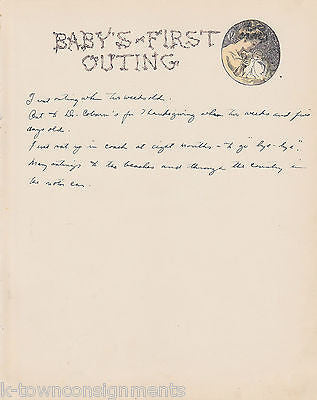 Baby's First Outing Mother & Baby Antique Graphic Illlustration Nursery Print - K-townConsignments