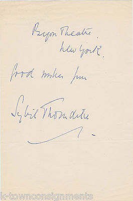 Sybil Thorndike British Stage Movie Actress Vintage Autograph Signatur ...