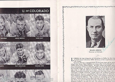 COTTON BOWL 1938 RICE v COLORADO NCAA FOOTBALL PROGRAM BYRON WHITE AUTOGRAPHED - K-townConsignments