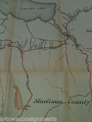 ERIE CANAL GREAT LAKES RESERVOIRS & FEEDERS LARGE 1890s ANTIQUE LITHOGRAPH MAP - K-townConsignments