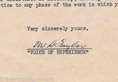 MARY SNYDER VOICE OF EXPERIENCE TIMES SQUARE AUTOGRAPH SIGNED STATIONERY LETTER - K-townConsignments