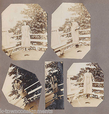 CAMP ONAWAY NATIVE AMERICAN DRESS GIRLS ANTIQUE SNAPSHOT PHOTOS 1914 - K-townConsignments